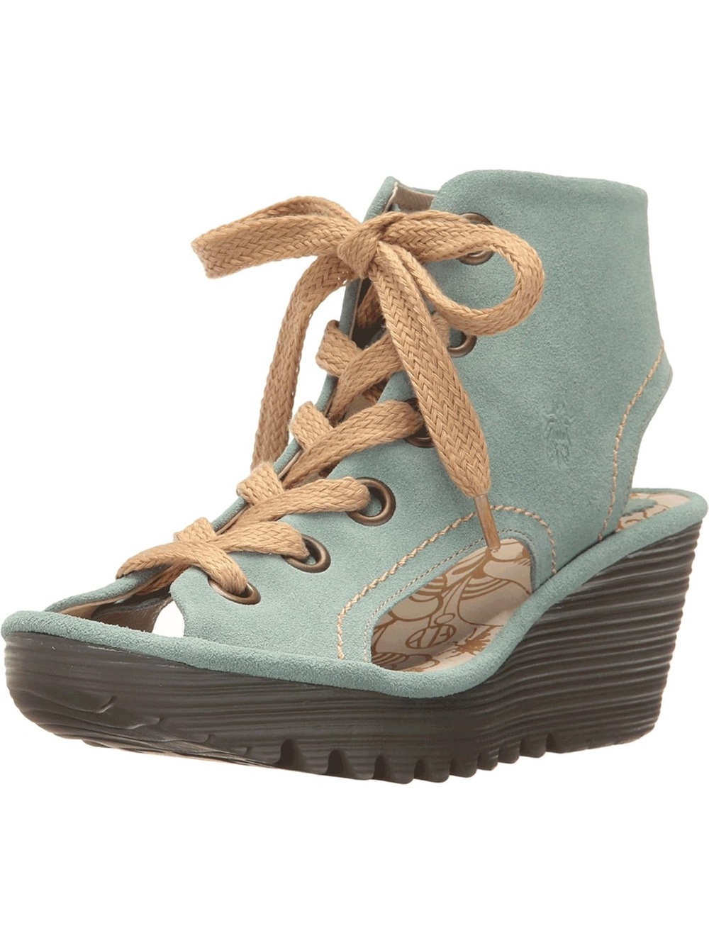 Fly London Yaba702fly wedge Sandal shoes size 40 9 mint leather sandals